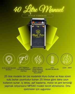 Magic Pure Shine 40 Litre MPS40 Buhar Makinesi