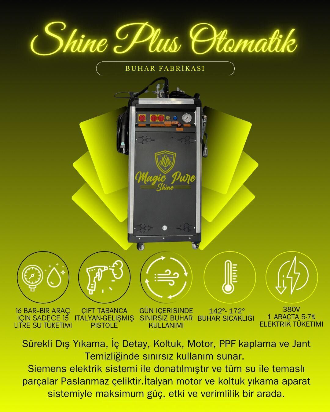 Magic Pure Shine Shine Plus Otomatik Buhar Makinesi