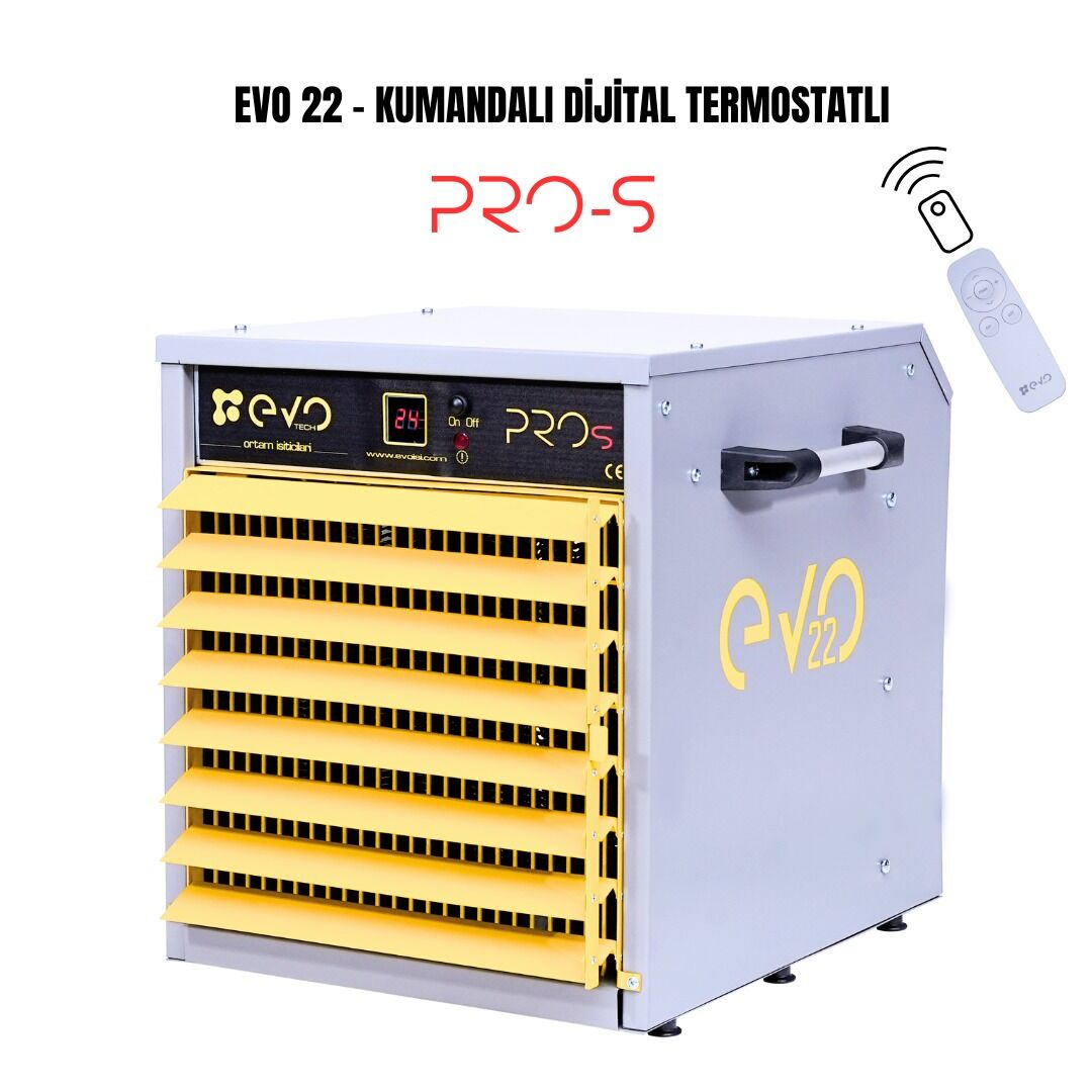 Evo22 PROs - 22 kw Kumandalı ve Dijital Elektrikli Fanlı Isıtıcı