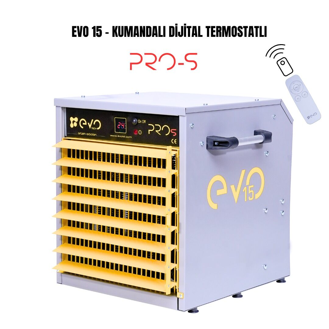 Evo15 PROs - 15 kw Kumandalı ve Dijital Elektrikli Fanlı Isıtıcı