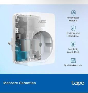 TP-Link Tapo P100, Akıllı Mini Wi-Fi Soketi, Amazon Alexa ve Google Home ile Çalışır, Uzaktan Kontrol, Cihaz Paylaşımı, Hub Gerekmez, 1 ADET ÜCRETSİZ KARGO