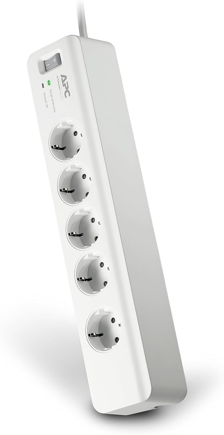 Schneider APC PM5-GR 918 Joule Anahtarlı 5'li 1.8 m Akım Korumalı Priz ÜCRETSİZ KARGO