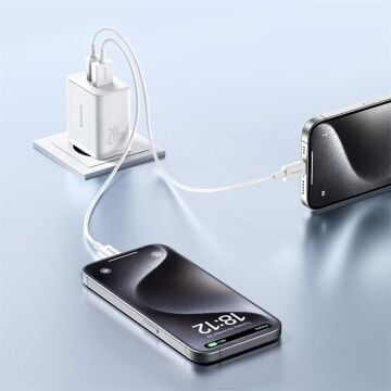 Baseus Cube C+U 20W Şarj Adaptörü-Beyaz ÜCRETSİZ KARGO